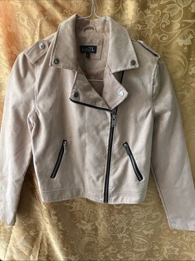 rue21 Blush Faux Suede Moto Jacket